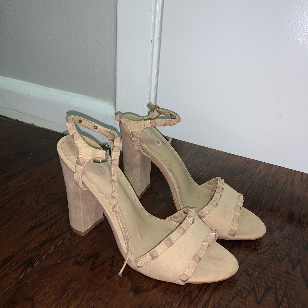 Nude Studded heels